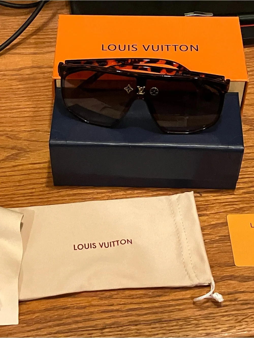 Louis Vuitton Shield Sunglasses in Tortoiseshell and Brown